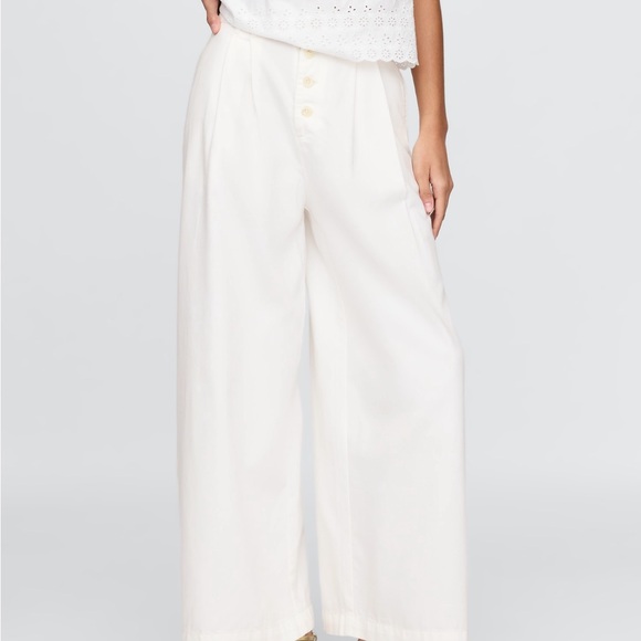 GAP x DOEN white button front wide leg trousers - Picture 3 of 10